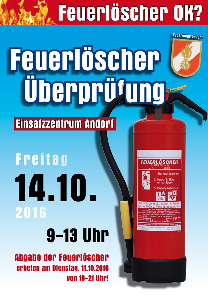 Feuerlöscherüberprüfung 2016