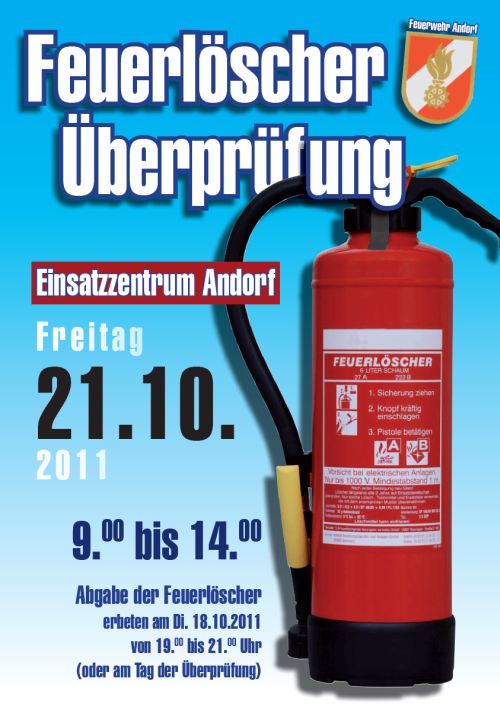 Feuerlöscherüberprüfung - 21. Oktober 2011