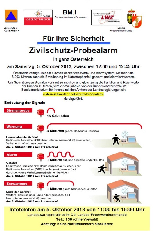 Zivilschutzprobealarm - 05.10.2013